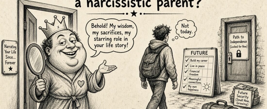 What future goals should you focus on to help motivate you while living with a narcissistic parent?